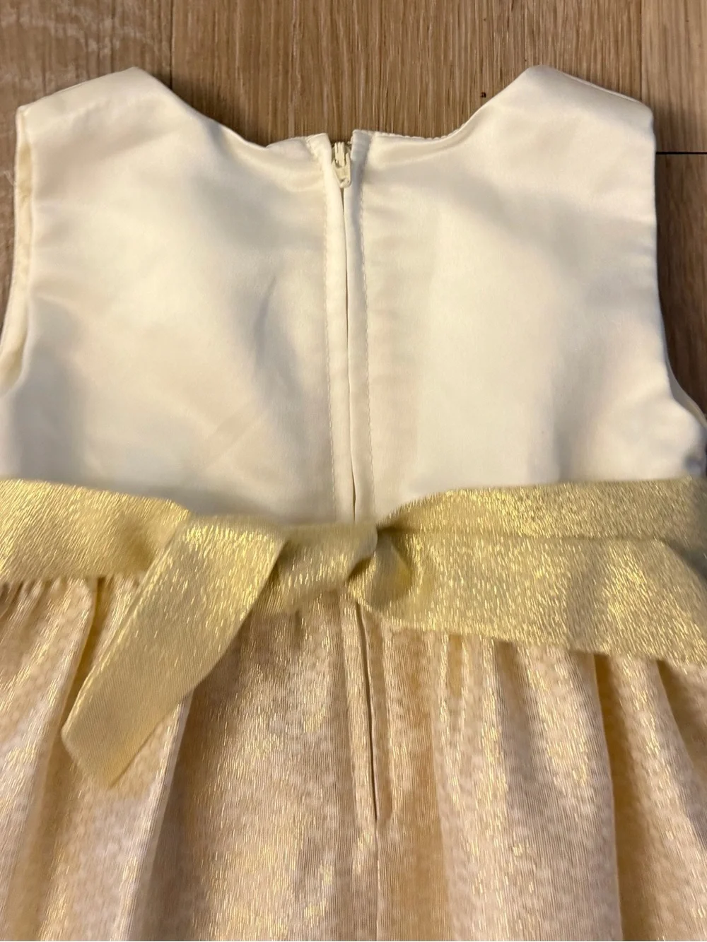 Mia Julianna Girl's Size 18 Months Gold & Cream Textured Party Dress